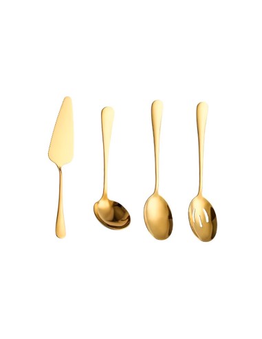 Espatula Concha Colher Servir Dourado Aço Inox...