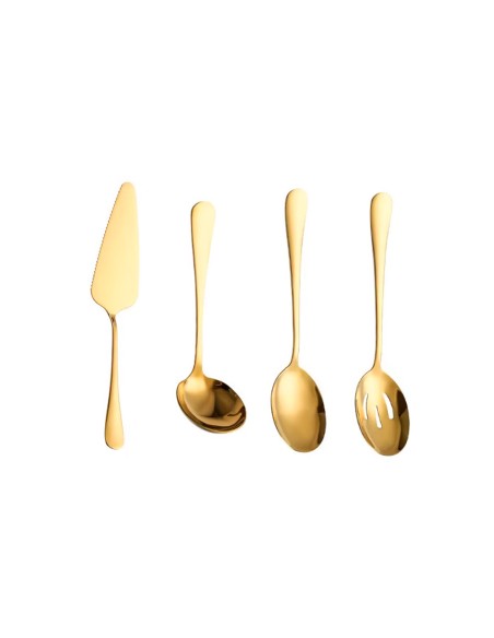 Espatula Concha Colher Servir Dourado Aço Inox Servir Buffet