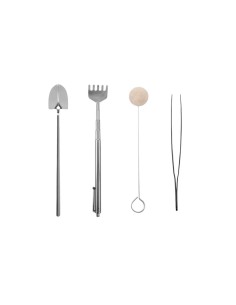 Ferramenta Jardinagem Inox Pa Ancinho Pinça Mini Jardim 4un