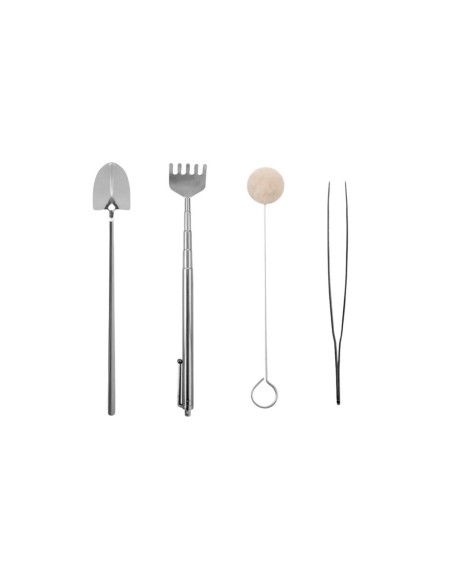 Ferramenta Jardinagem Inox Pa Ancinho Pinça Mini Jardim 4un