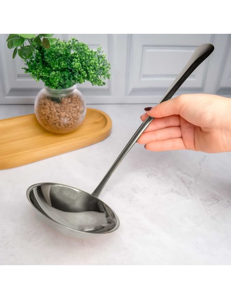 Concha Aço Inox Servir Molhos Sopas Caldos Utensilio 28,5cm