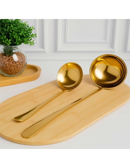 Concha Dourada Aço Inox Servir Molhos Sopas Caldos 28,5cm