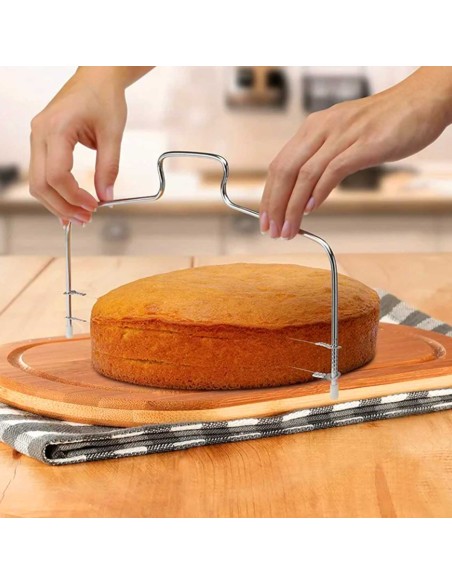 Cortador de Bolo Aço Inox e Nivelador Fio Duplo 9 Alturas