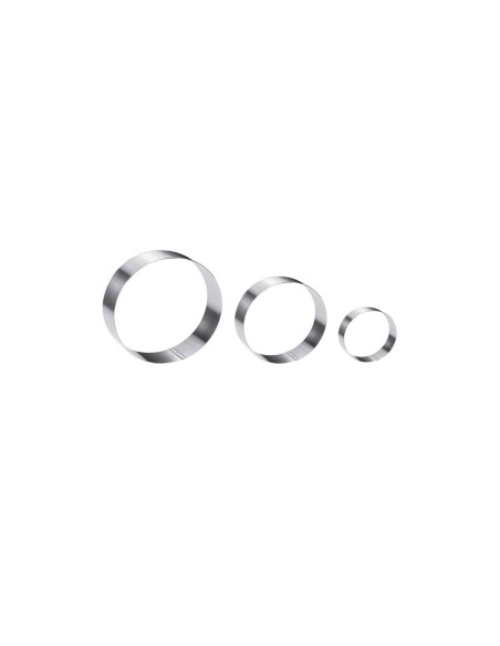 Cortador de Bolo Redondo Forminha Corte Molde Aço Inox 3un