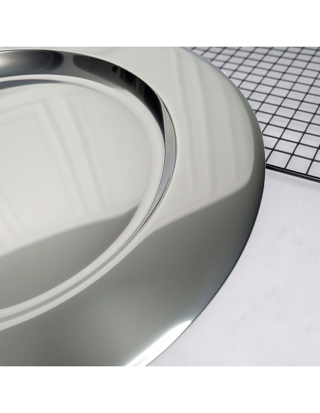 Sousplat Redondo Inox 33cm Mesa Posta Buffet Restaurante 6un