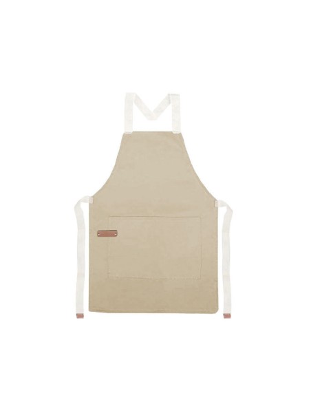 Avental Bege Caqui Algodao Restaurante Cafeteria Bar Vegano