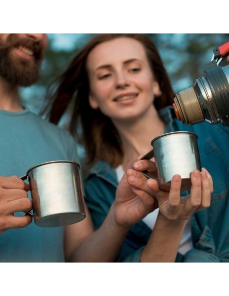 Caneca de Aço Inox Cafe Drink Bar Buffet Xicara 350ml