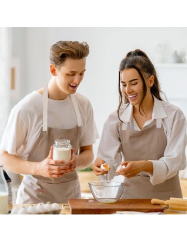 Avental Bege Caqui Algodao Restaurante...