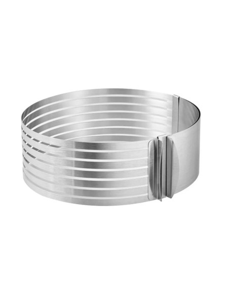 Cortador de Bolo Molde Camadas Ajustavel Aro Inox 16 a 20cm