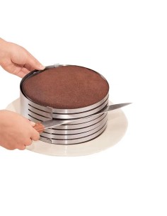 Cortador de Bolo Molde Camadas Ajustavel Aro Inox 16 a 20cm 2