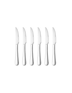 Faca de Mesa Serrilhada Aço Inox Talheres Buffet Jogo 6un