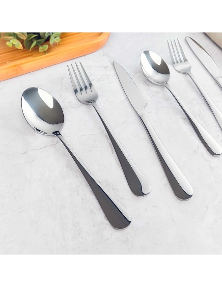 Faca de Mesa Serrilhada Aço Inox Talheres Buffet Jogo 6un
