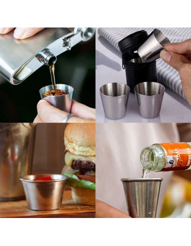 Copo Mini Aço Inox 30ml Cafe Molho Finger Food...