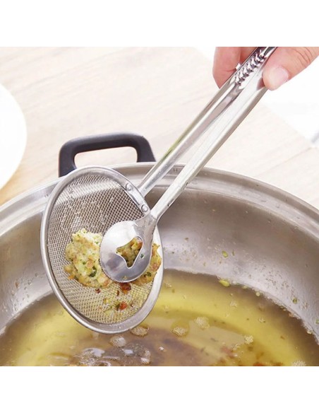 Escumadeira com Pegador Frituras Aço Inox 30cm