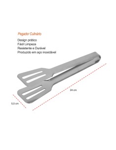 Pegador Culinario Espatula Aço Inox 24cm 2