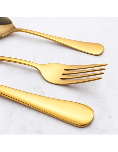 Garfo de Sobremesa Dourado Ouro Talheres Aço Inox Buffet 2