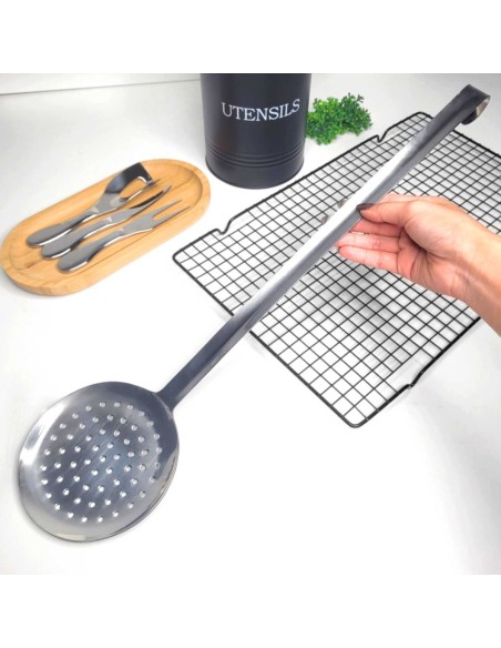 Escumadeira Grande Profissional Inox Buffet Restaurante 50cm