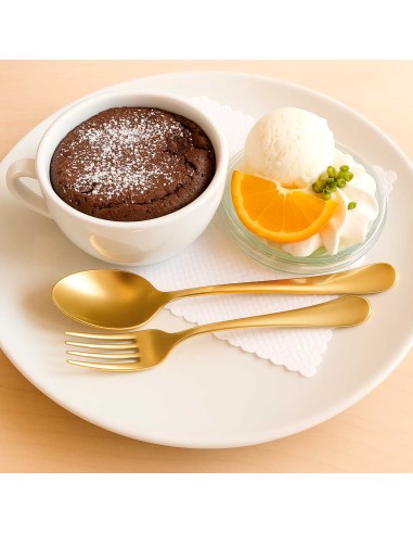 Garfo de Sobremesa Dourado Ouro Talher Inox...