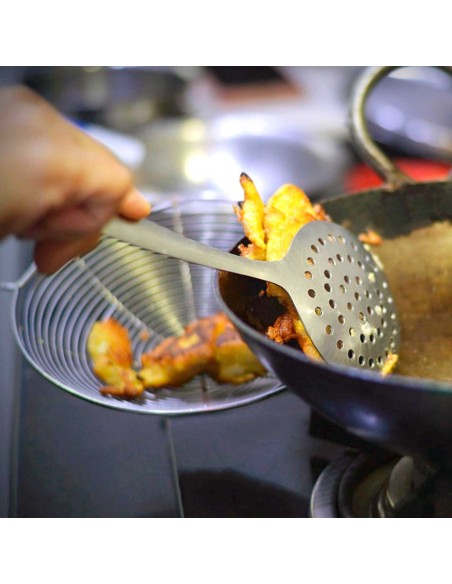 Escumadeira Grande Profissional Inox Buffet Restaurante 50cm