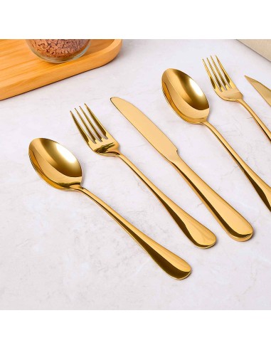 Talheres de Sobremesa Faqueiro Dourado Garfo...