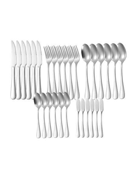 Talheres de Mesa Sobremesa Espatula Faqueiro Aço Inox 30un