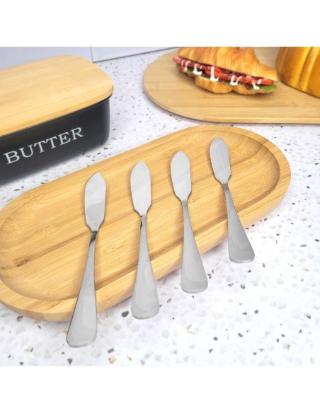 Faca para Manteiga Espatula Pate Geleia Aço Inox Jogo 12un