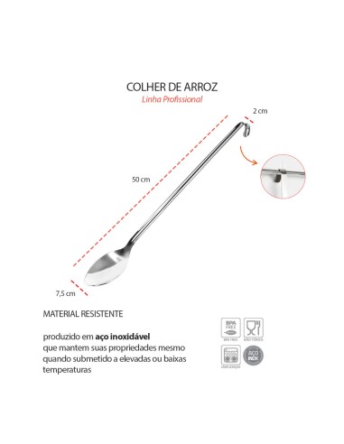 Colher Grande Profissional Inox Buffet...