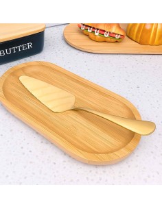 Espatula e Garfos de Bolo Dourado Sobremesa Inox Kit 7un 2