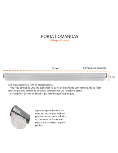 Porta Comanda Profissional Cozinha Restaurante...