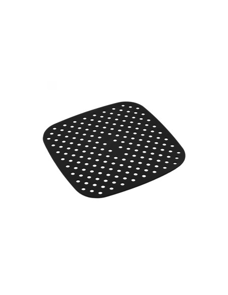Tapete Silicone Quadrado Air Fryer Preto Antiaderente 18,5cm