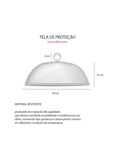 Tela Protetora Alimentos Cinza Protetor Bolo...