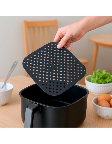 Tapete Silicone Quadrado Air Fryer Preto...