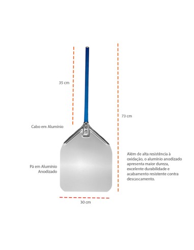 Pa de Pizza Cabo Longo Forno Lenha Espatula...