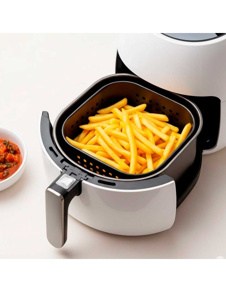Tapete Silicone Quadrado Air Fryer Preto Antiaderente 18,5cm