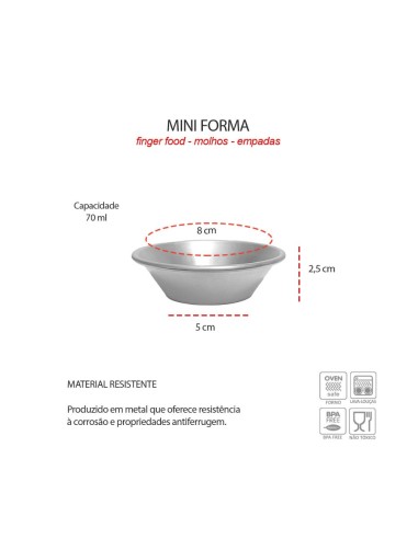 Forma Empada Mini Bolo Forminha Pudim Assadeira...