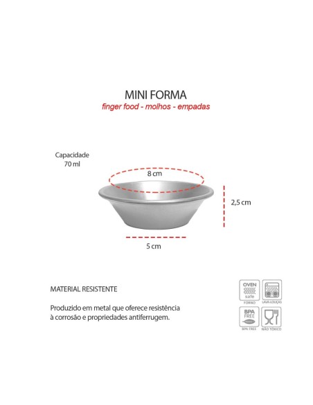 Forma Empada Mini Bolo Forminha Pudim Assadeira Cake 12un