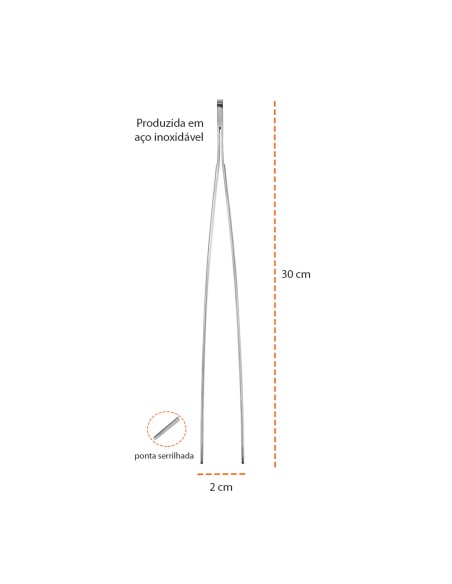 Pinça Culinaria Profissional Empratamento Pegador Inox 30cm
