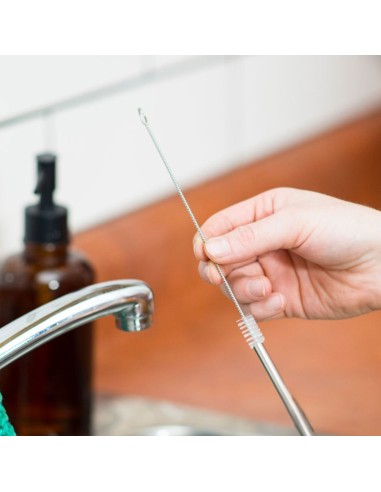 Canudo de Inox Curvo Reutilizavel Escovinha...