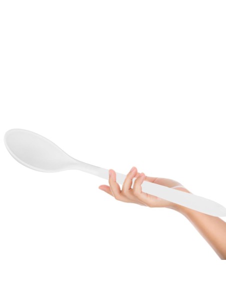 Colher Grande Branca Silicone Cabo Longo 45cm Profissional