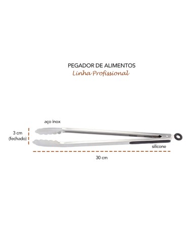 Pegador de Alimentos Grande Inox Buffet...