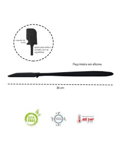 Espatula Grande Profissional Silicone Preto Cozinha... 2
