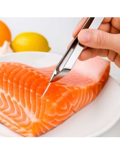 Pinça Culinaria Aço Inox Remover Limpar Espinhos Peixe 2