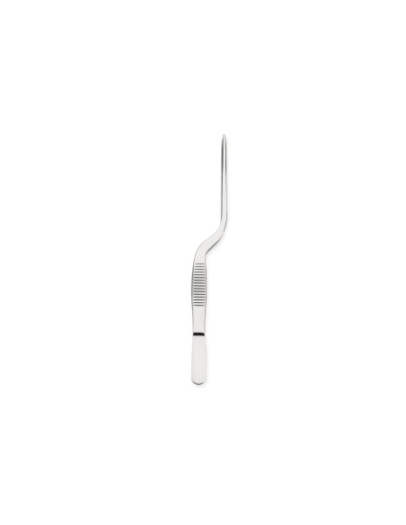 Pinça Culinaria Curvada Ponta Reta Empratamento Inox 16,5cm