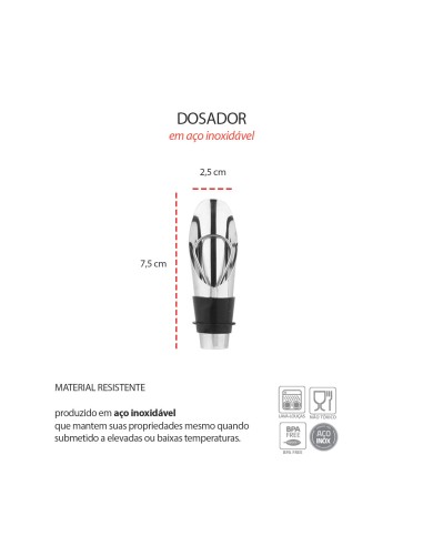 Dosador de Bebidas e Garrafas Bico Inox Bar...
