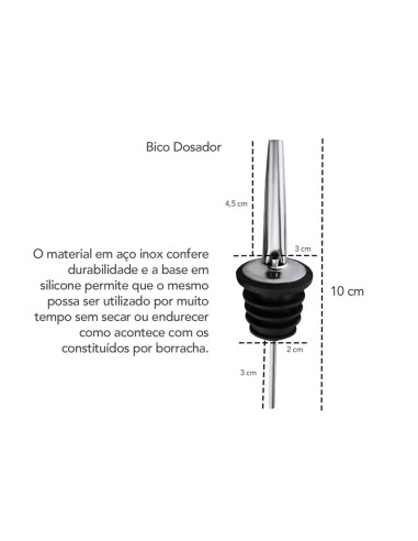 Bico Dosador de Bebidas e Garrafas Inox e...