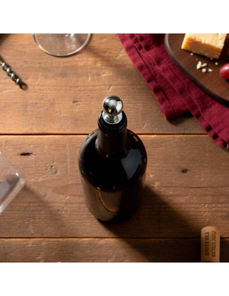 Tampa de Garrafa Vinho Aço Inox Vedacao Silicone Bebidas