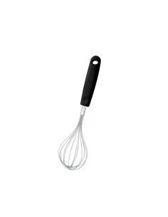 Batedor de Clara Manual Fouet Fios Inox Cabo Preto 28cm