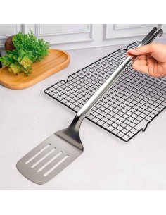 Espatula Grande Profissional Cabo Longo Aço Inox Buffet 2