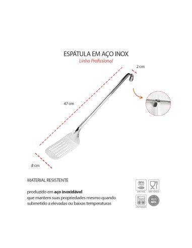 Espatula Grande Profissional Cabo Longo Aço...