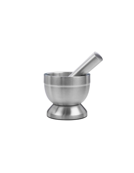 Pilao com Macerador Socador Aço Inox Temperos Alho Ervas